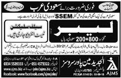 Al Jadeed Manpower Services Rawalpindi Jobs For Labour