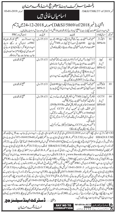 District & Session Court Tando Muhammad Khan Jobs for StenographerPost