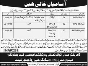 Environmental Protection Agency Peshawar Jobs For Supporting Staff