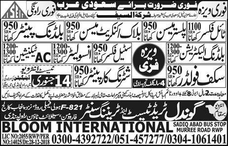 Gondal Trade Test & Training Center Rawalpindi Jobs For Technician