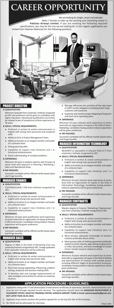 Jobs in Pakistan Airways Ltd