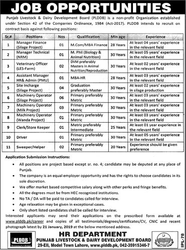 Jobs in Punjab Livestock And Dairy Development Board