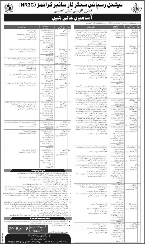 National Response Centre For Cyber Crimes Islamabad Jobs