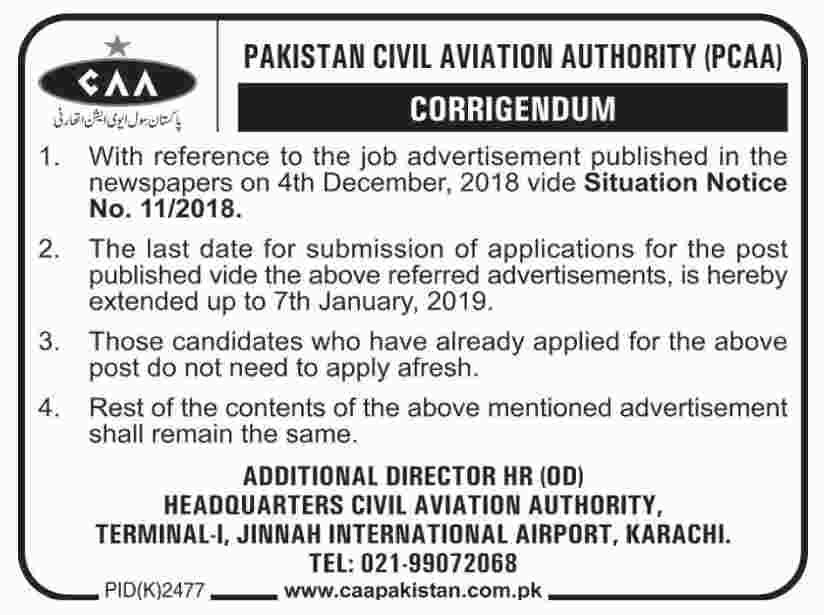 Pakistan Civil Aviation Authority Karachi Jobs