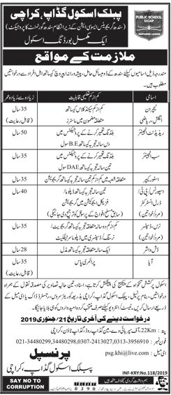 Public School Gadap Karachi Jobs for Teacher