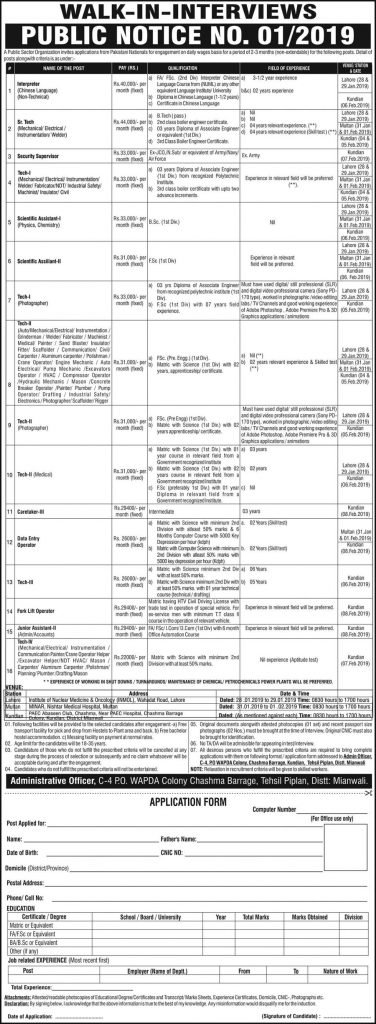 Punjab Government Mianwali Jobs For Security Supervisor Career