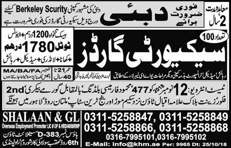 Security Guard Jobs In Dubai Post