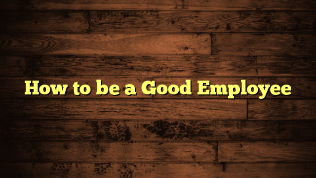 How to be a Good Employee