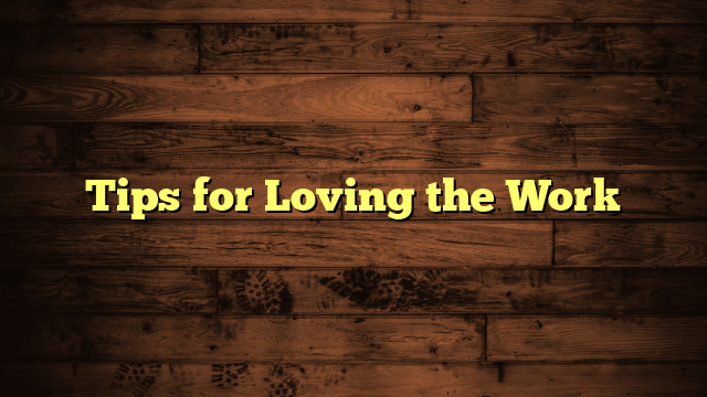 Tips for Loving the Work